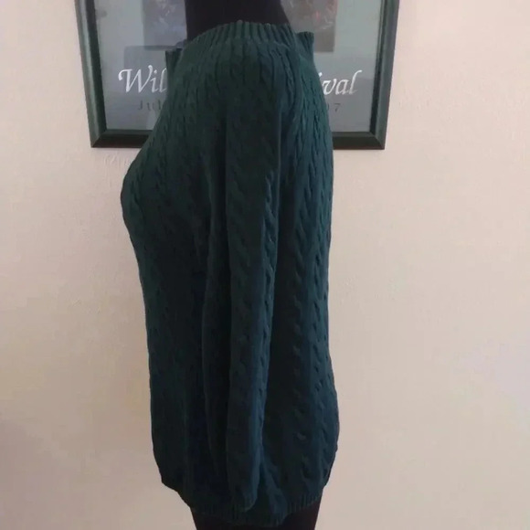 Talbots Dark Green Cable Knit Sweater Women's Small - Picture 5 of 12